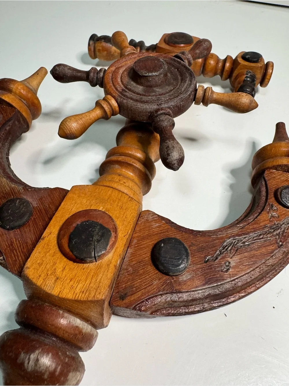 Wooden Nautical Anchor Wall Decor - Brown